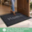 Tapis d'entrée, absorbant et résistant à la boue, pour intérieur et extérieur, résistant à la décoloration, envers en caoutchouc antidérapant, profil bas, facile à nettoyer, 45,7 x 76,2 cm, gris pâle-735476889-734751228