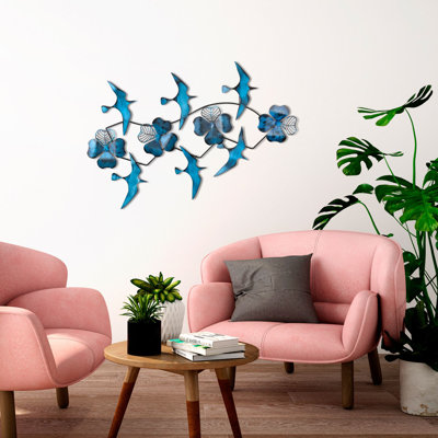 Élégant accessoire mural décoratif en métal, 33,1 po x 20,5 po x 2,0 po | Corps en métal durable, parfait pour la décoration intérieure et l'esthétique moderne
