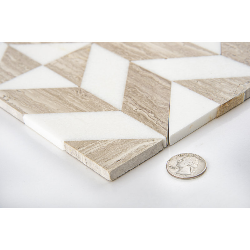 Livmor 2" x 3" Natural Stone Chevron Pattern Mosaic Floor & Wall Tile, Este