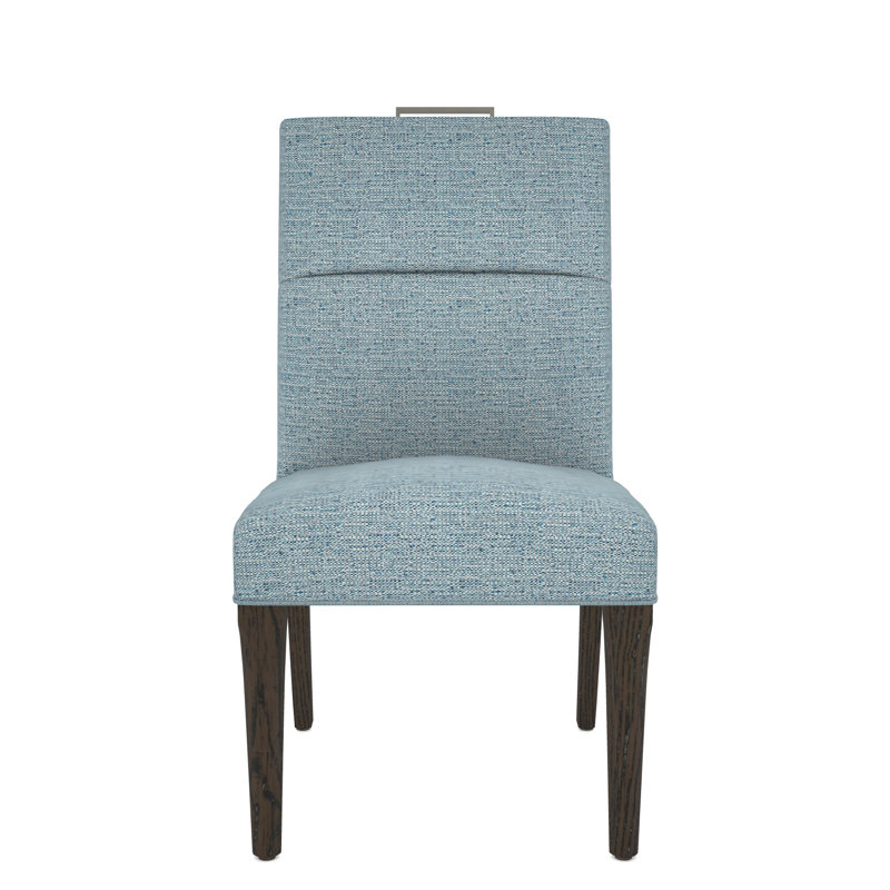 Thom Filicia Home Fabric Tight Back Side Chair, Havana, Tuck Cobalt
