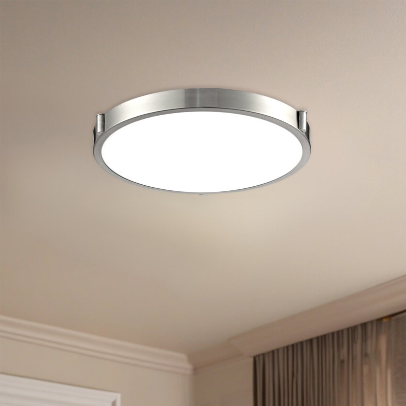 Plafonnier encastré à DEL 1 lumière Floyd, Nickel brossé