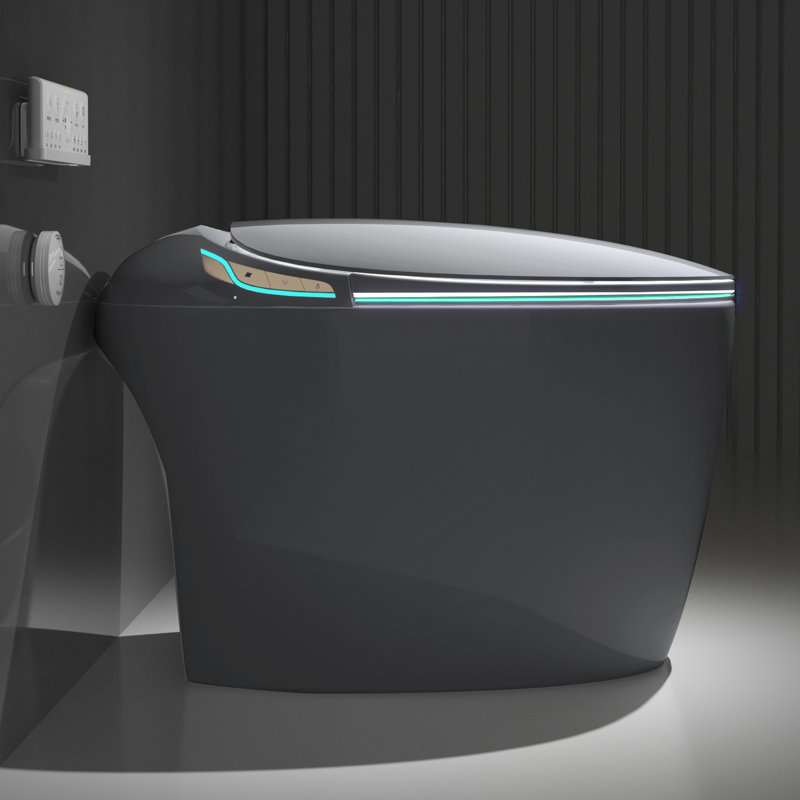 Smart Toilet For Bathroom Wellness, Auto Open/Close Seat, Foot Sensor, Grey Advanced Toilet, Seat Opening/Closing, Led Display, Night , Use