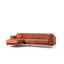 Canapé-lit d'angle Cinnamon, structure en bois de hêtre et en carton, 113,0 po x 66,5 po x 33,5 po | Tissu 100% polyester, 2 coussins fixes (18,0 x 18,0 pouces) | Pieds en métal doré, design glamour moderne, confort et style combinés-1924274395-1924274393
