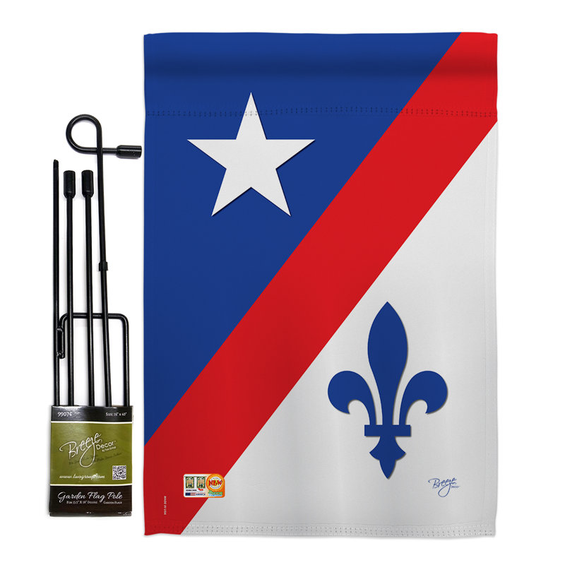 Fleur de lys impressions 2 faces polyester 18,5 x 13 po Ensemble de drapeaux