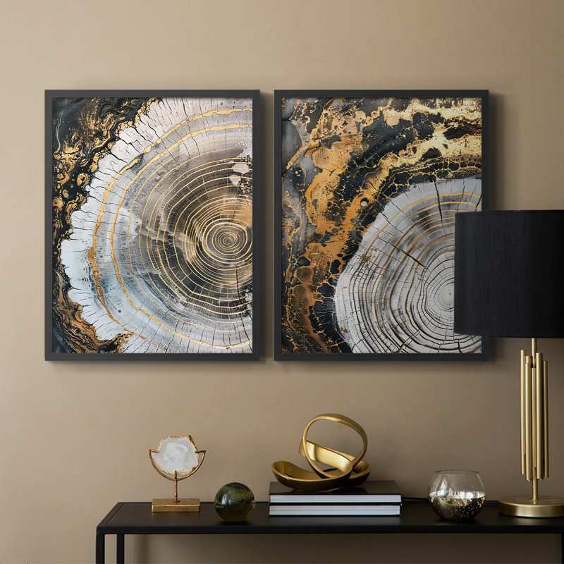 ABSTRACT Series CCLX - Reproduction encadrée de qualité supérieure - prête à être accrochée - aucun clou requis - aucun clou requis