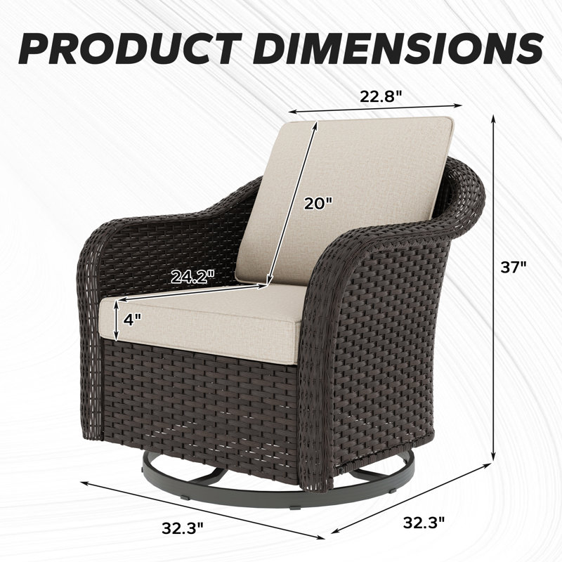 Chaise berçante pivotante pour 2 personnes, Beige