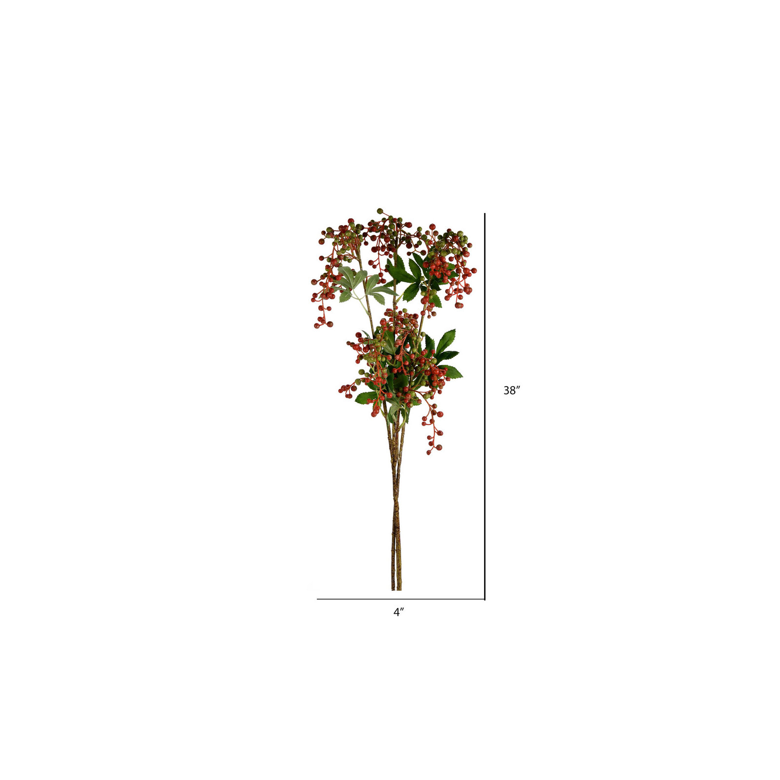Artificial 38" Berry Spray, 3 per Pack, Red