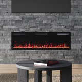 Vibrance Recessed or Wall Mounted Electric Fireplace Heater, Multi-Flame Colors, Voice Assistant Compatible, Logs & Crystals, Remote Control