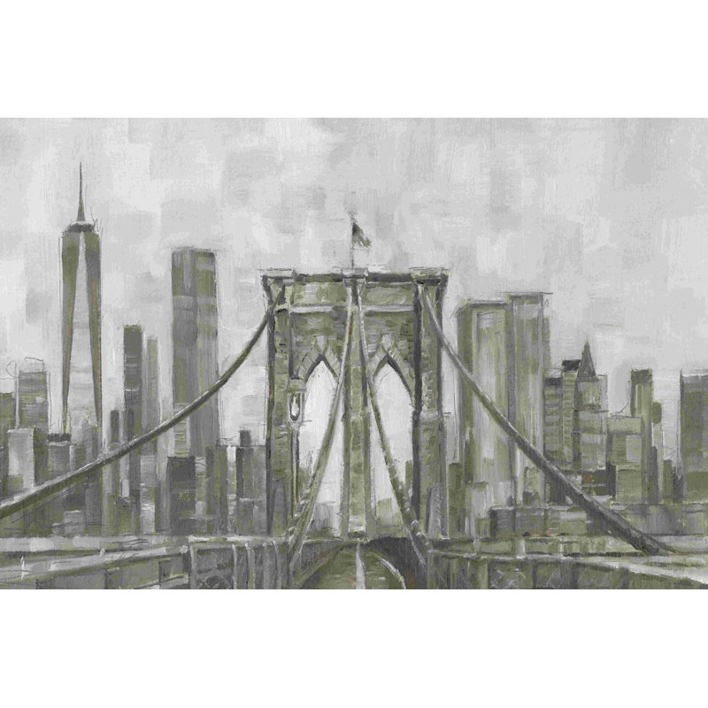 " New York Panoramic " by Ethan Harper Painting Print, 12" W x 8" H