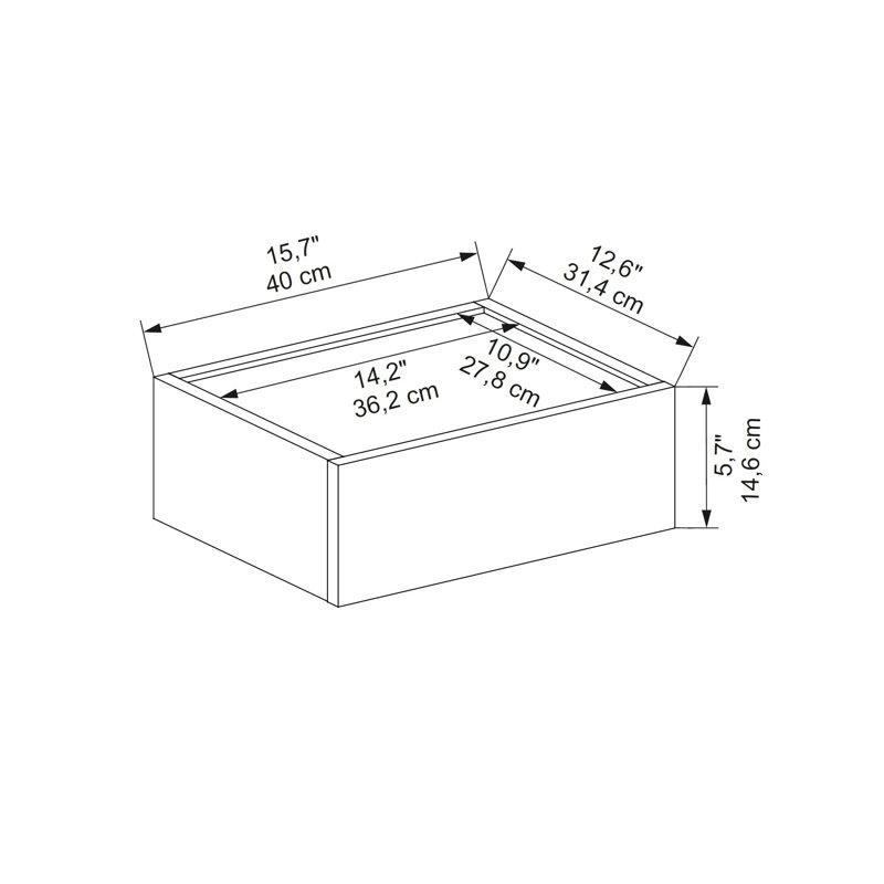 Locelso 100% CHIPBOARD Floating Shelf, White