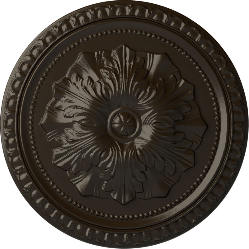 Endurathane Valletta Ceiling Medallion, 18"OD x 3 1/2"ID x 1"P (Fits Canopies up to 3 1/2"), Hand-Painted Smokey Topaz Finish