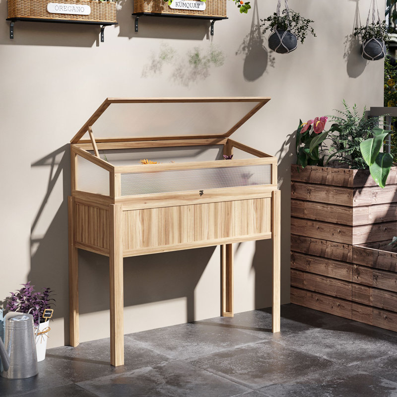 Abdel-Rahman 3 Ft W x 1 Ft D Cold-Frame Greenhouse, Natural