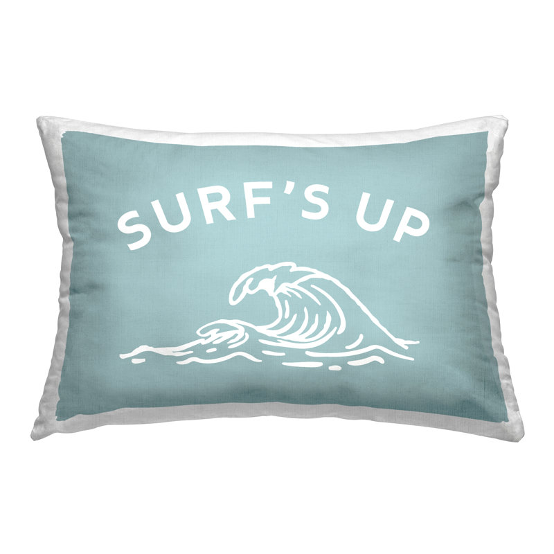 Coussin décoratif imprimé Vintage Surf's Up Wave par Lil 'Rue