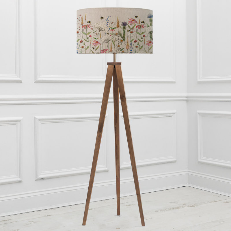 Hermione 158cm Brown Tripod Floor Lamp, Cream