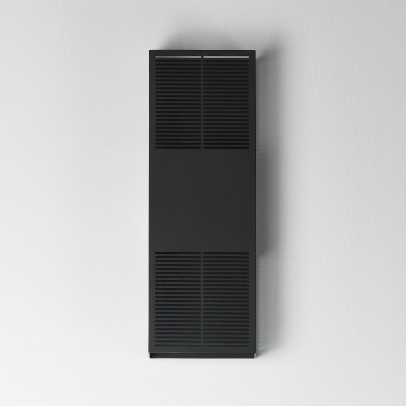 Grate-Outdoor Wall Mount, 18" H x 6.25" W x 3.25" D, Black