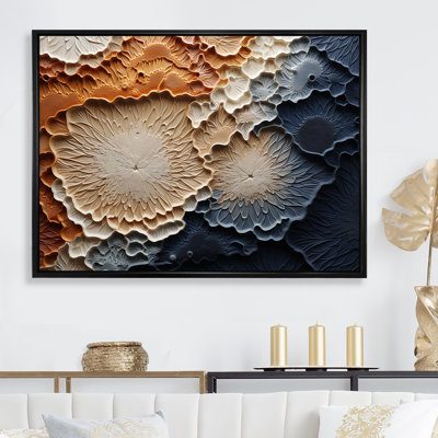 Géode de pierre minimalisme beige et bleue sur toile