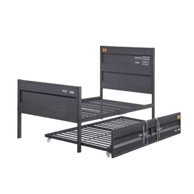 Lit plateforme Mid-Century, Double, Gunmetal