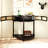 Unique Half Moon Design End Table With Sliding Rattan Door,Elegant Semi-Circle Entryway Console Table With 2 Rattan Storage Cabinet And Bottom Shelf-462115094