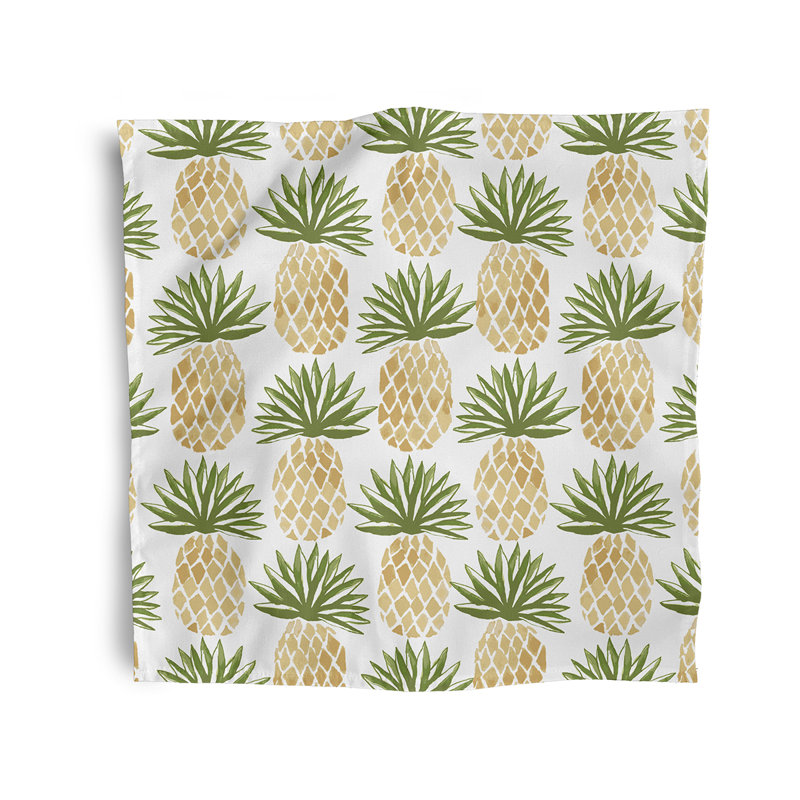 Lumberton Polyester Floral Square Napkin, Green