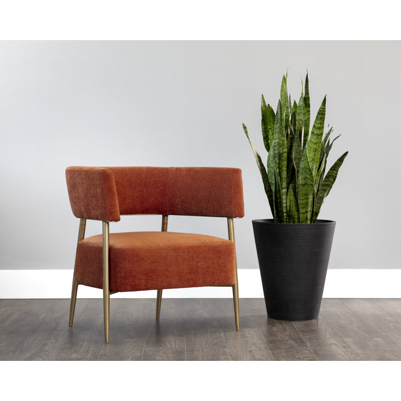Lounge Chair, Orange Polyester