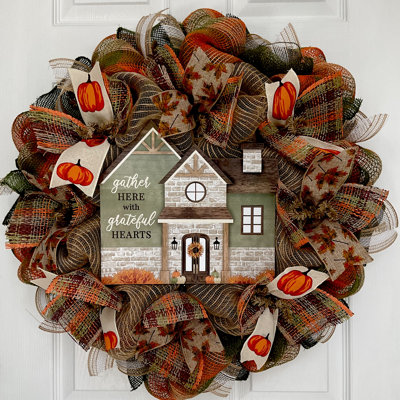 Thanksgiving Wreath Gather Here With Grateful Hearts