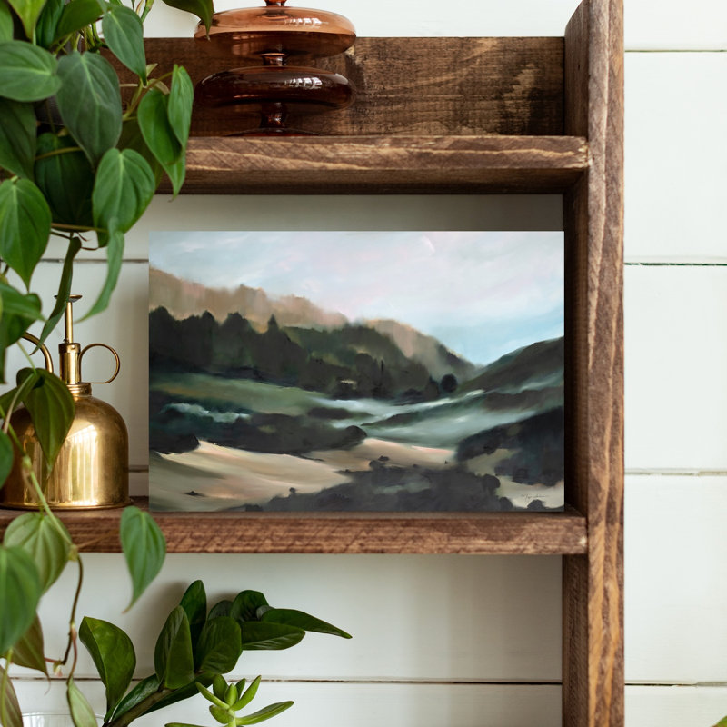 Tableau abstrait contemporain de paysage naturel de la vallée Mystique, H 12 po x l 18 po