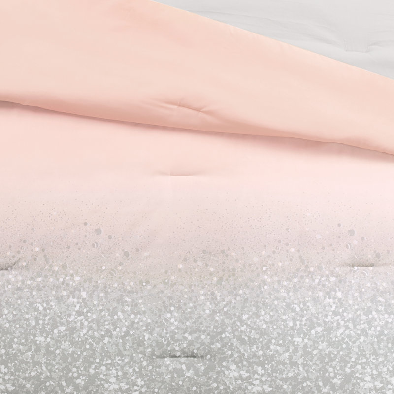 3 - Piece Comforter Set, Blush/Gray