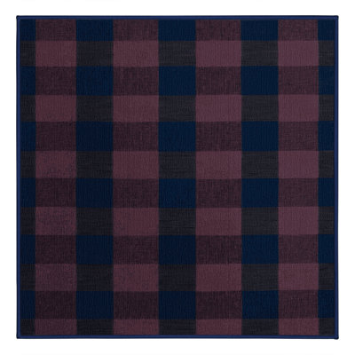 Machine Washable Checkered Purple Area Rug