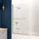 Myth 28 in. W x 56 in. H Hinged Frameless Tub Door with Tsunami Guard Technology