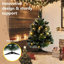 Arbre de Noël artificiel illuminé avec supports en PVC vert-1190467748