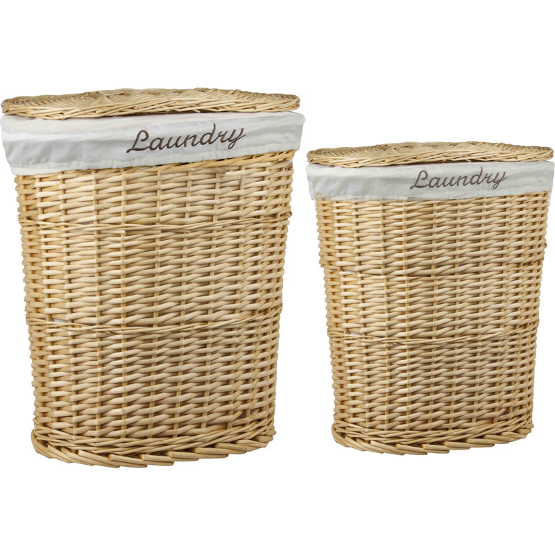 2-Piece Wicker Laundry Hamper Set