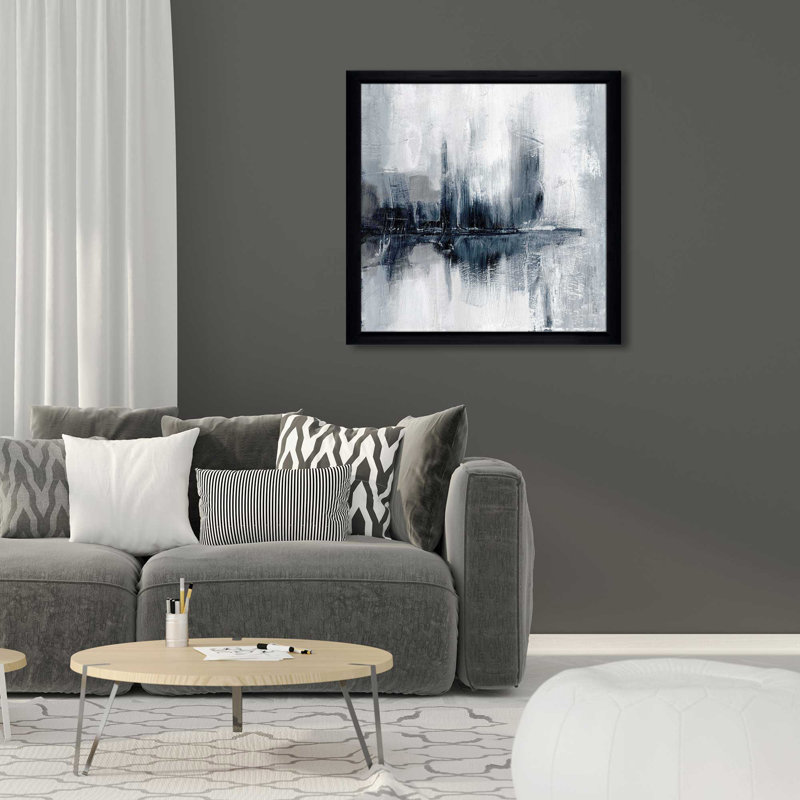 «Harbor Lights» par Nan - impression sur toile tendue, L 25,5 po x H 25,5 po, Cadre noir