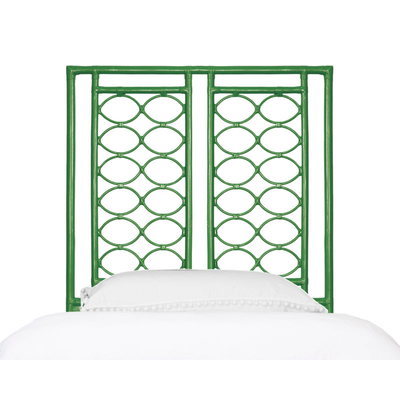 Infinity Wicker/Rattan Open-Frame Headboard, Bright Green, Twin