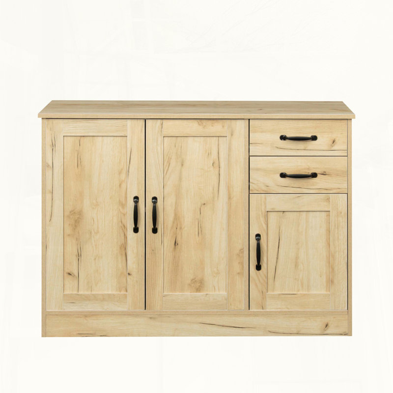 Modern Wood Buffet Sideboard with Drawers, Oak
