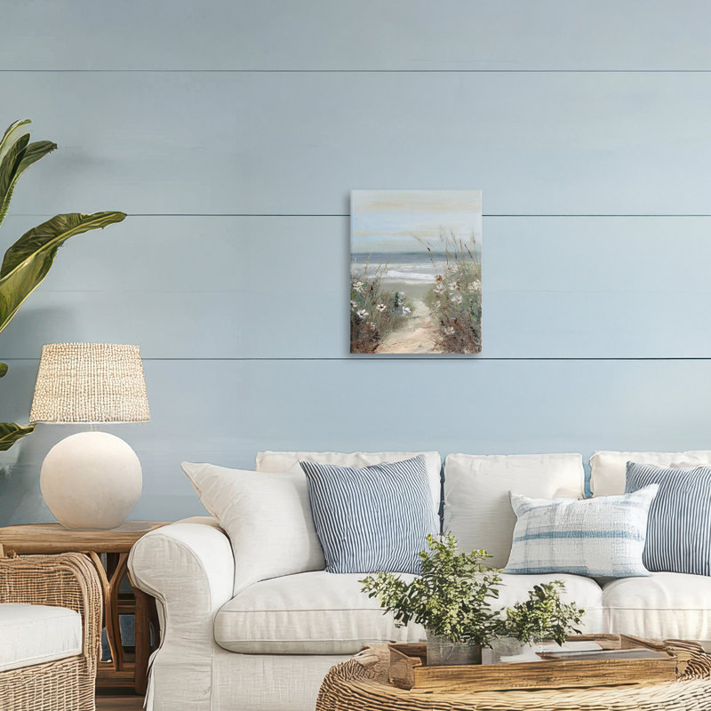 Toile Wildflower Coastline Path, conception de Sally Swatland, H 20 po x l 16 po