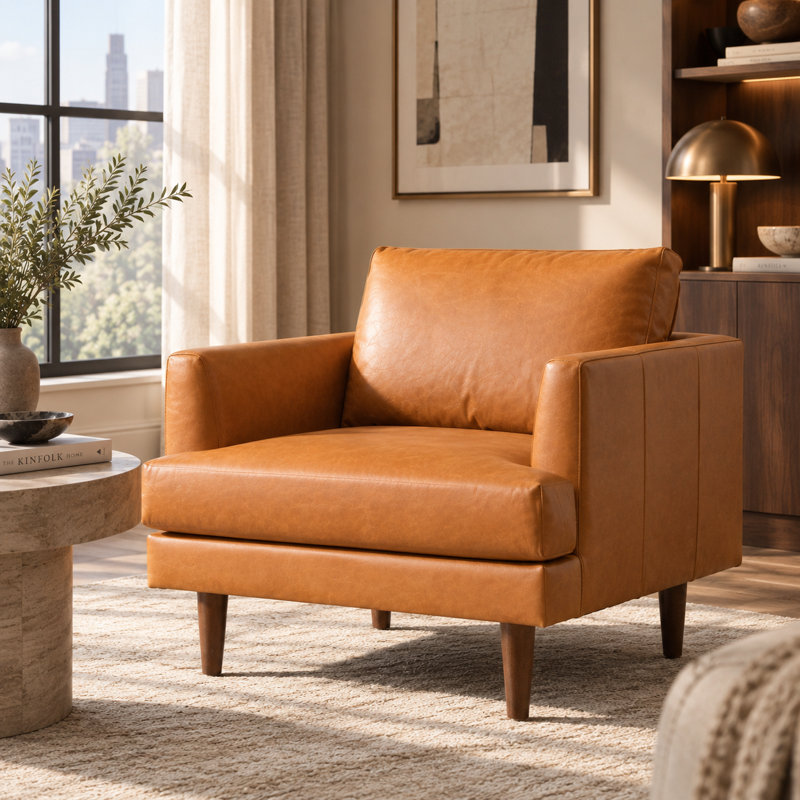 Miller 32" W Genuine Leather Armchair