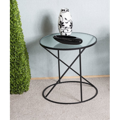 Indihar Glass Top Frame End Table