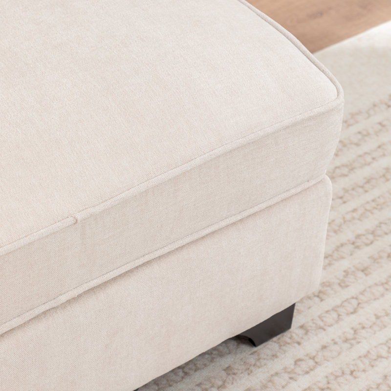Bennett Upholstered Ottoman, Beige