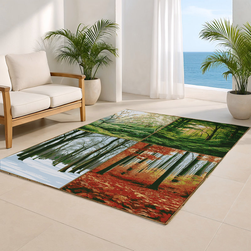 Tapis d'intérieur et d'extérieur brun Nature, Rectangle 4pi x 6 pi