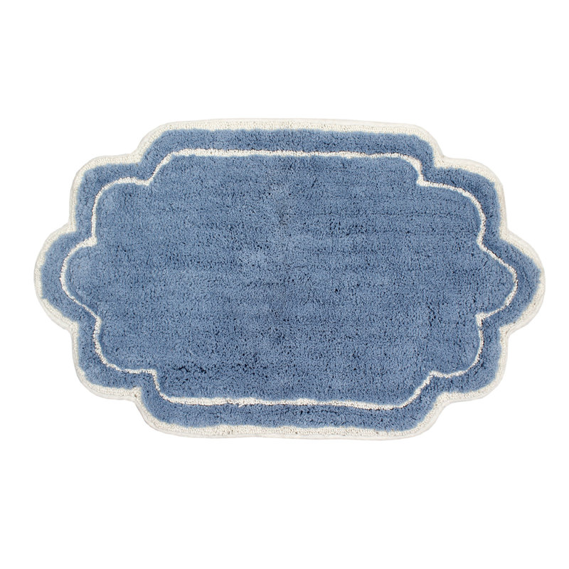 Tapis pour salle de bain Dobrinka, Bleu, 21 po x 34 po (rectangulaire)