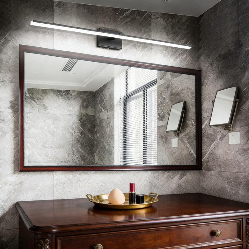 Luminaire de salle de bain moderne au-dessus d'un miroir, barre d'éclairage de salle de bain à DEL de 48 pouces avec 5 températures de couleur réglables et fonction à intensité variable, lumière noire écoénergétique pour salle de bain