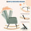 Fauteuil à bascule en polaire douce pour salon – Fauteuil rembourré à dossier haut avec coussin, fauteuil à bascule confortable pour chambre d'enfant, chambre à coucher, bureau, fauteuil d'allaitement compact pour adultes et bébés, vert-1228121260