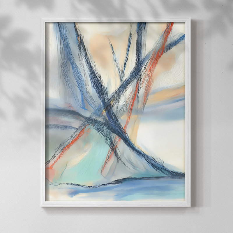 "ABSTRACT Series DCC XXII" par J Paul, Blanc / Blanc, H 15 po x l 12 po