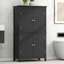 Armoire de rangement pour salle de bain élégante, unité de rangement pour salle de bain, armoire autoportante avec 4 portes, tablettes réglables, tablettes adaptables, noir-214758408