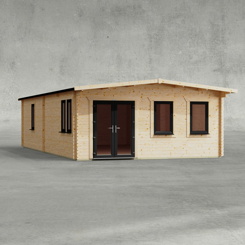 Powersheds 34 x 18ft Apex Manor Log Cabin., Doors to the left - 44mm