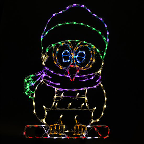 Décoration de Noël hibou de Noël sur canne de bonbon