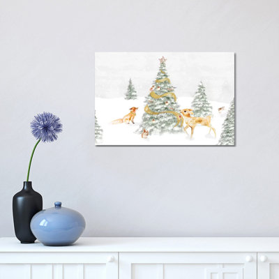 Woodland Christmas I 1 Piece Wrapped Canvas Wall Art