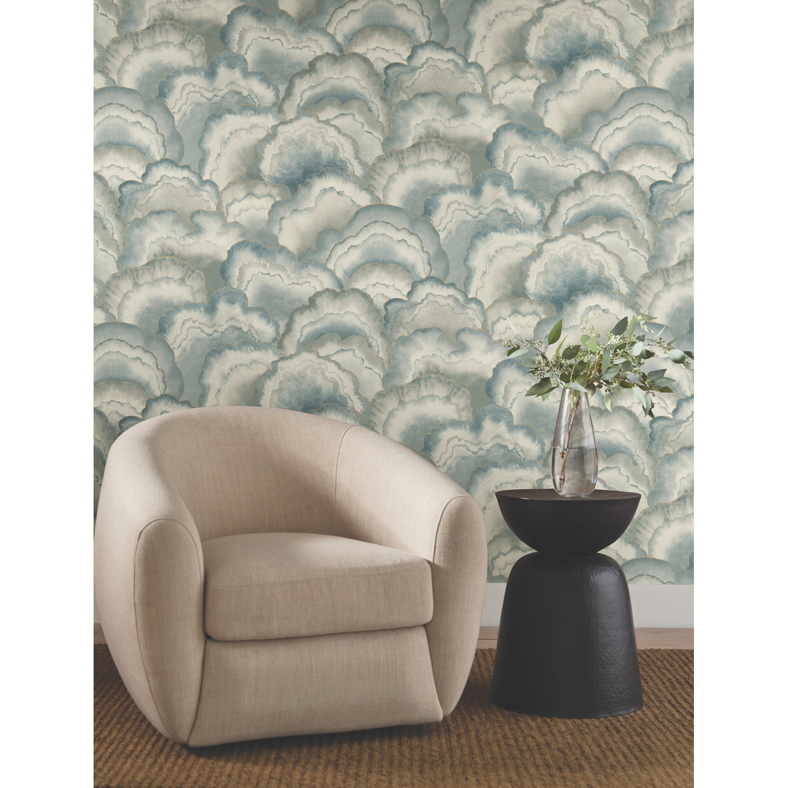 Abalone Lavender Fans Wallpaper, Blue