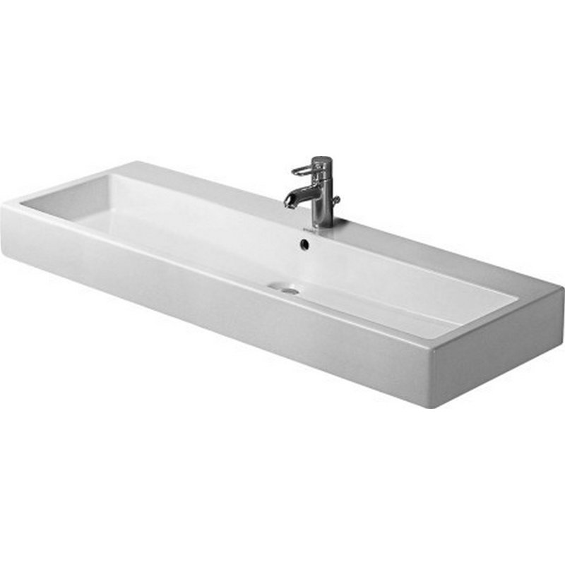 Lavabo de salle de bain rectangulaire rectangulaire en céramique avec trop-plein Vero