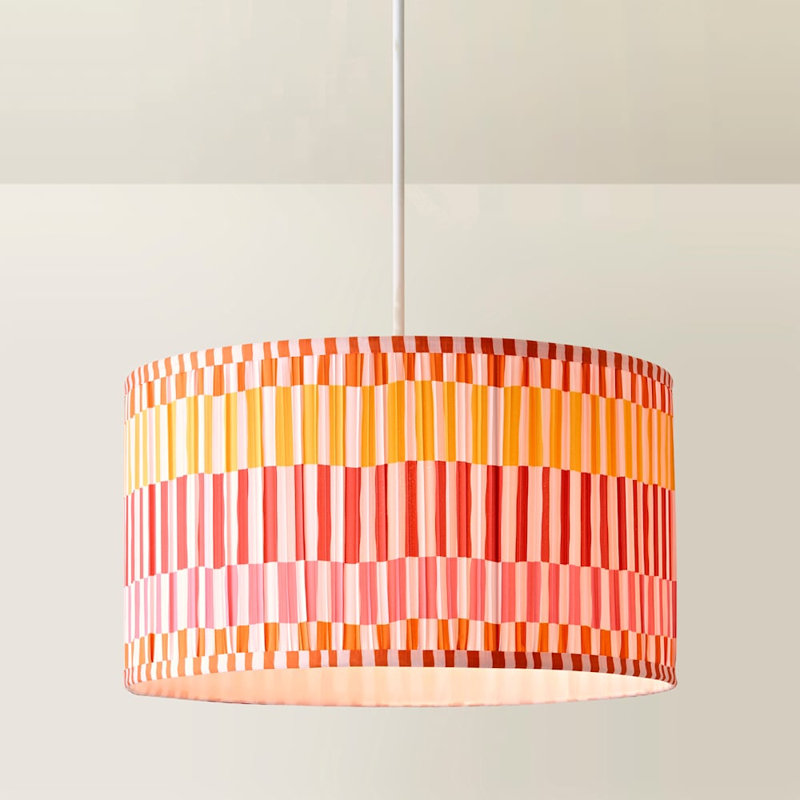 Sulai Cotton Blend Drum Lamp Shade ( Slip-On ), Red